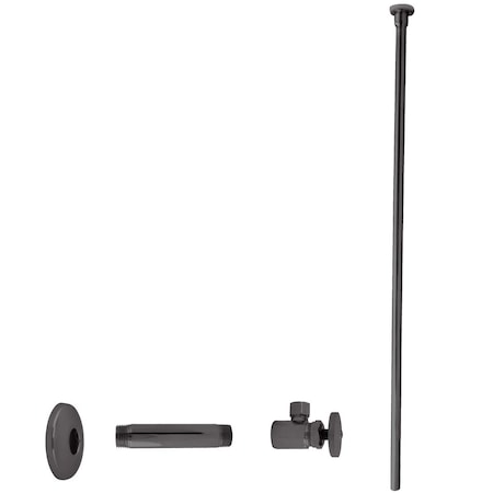 Westbrass Toilet Kit, 1/2" IPS x 3/8" OD x 20" Flat Head in Oil Rubbed Bronze D103KFH-12